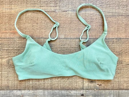 Aerie Green Ribbed Padded Bikini Top- Size S (we have matching bottoms) Online