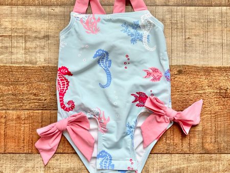 The Beaufort Bonnet Seahorse Print Swimsuit- Size 12-18M on Sale