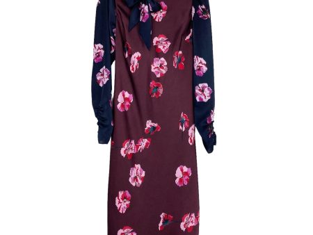 Joie Floral Pattern Satin with Mock Neck and Tie Dress- Size 6 (see notes) Online