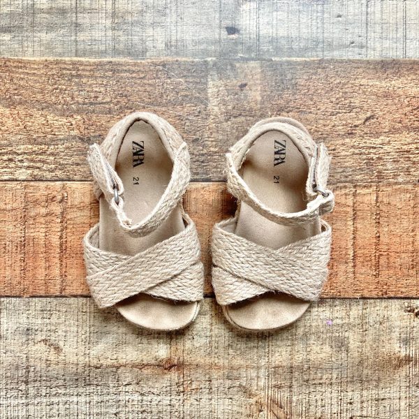 Zara Tan Rattan Sandals- Size 21 (~12-18M) on Sale