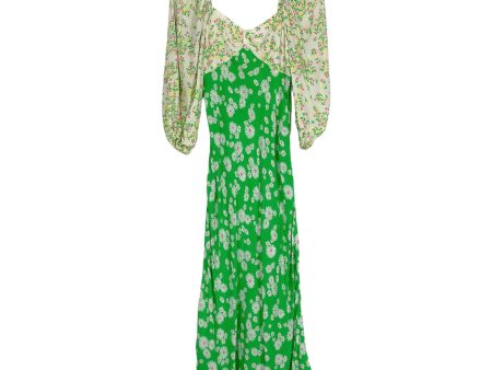 Rixo (Target) Green Pink Yellow Floral with Smocked Back Maxi Dress- Size 4 Online