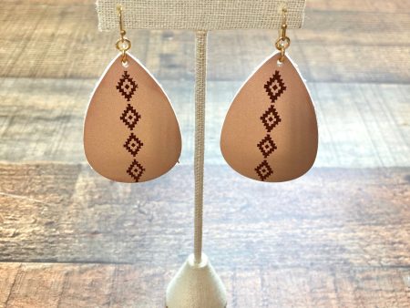 Glam Girl Rose Gold Leather Pattern Earrings Sale