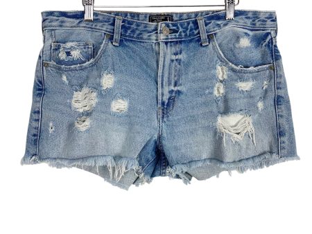 Abercrombie & Fitch Distressed Low Rise Harper Jean Shorts- Size 32 14 Online Hot Sale