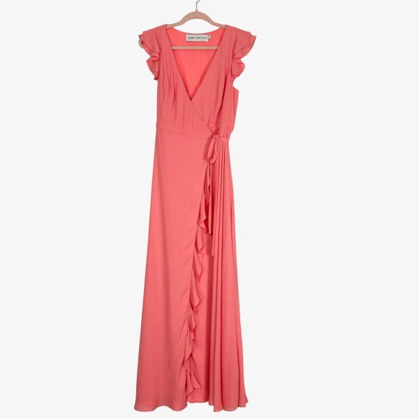 FAME and PARTNERS Coral Wrap Dress- Size 0 (see notes) For Discount