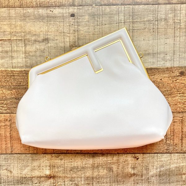 No Brand Cream Asymmetrical Snap Clutch with Extra Strap and Dust Bag (New Condition) Online now