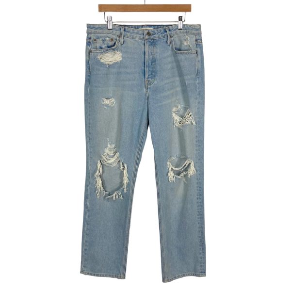 GRLFRND Light Wash Helena Distressed Jeans- Size 31 (sold out online, Inseam 28”) Online Sale