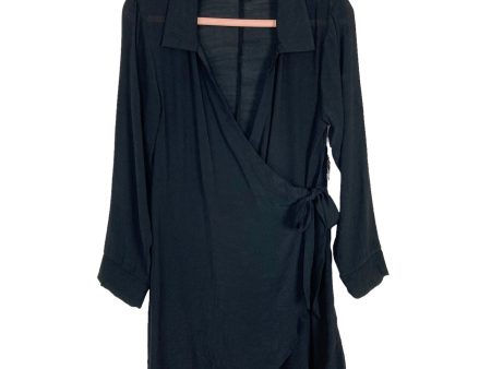 Time and Tru Black Cover Up Wrap Dress NWT- Size S For Cheap