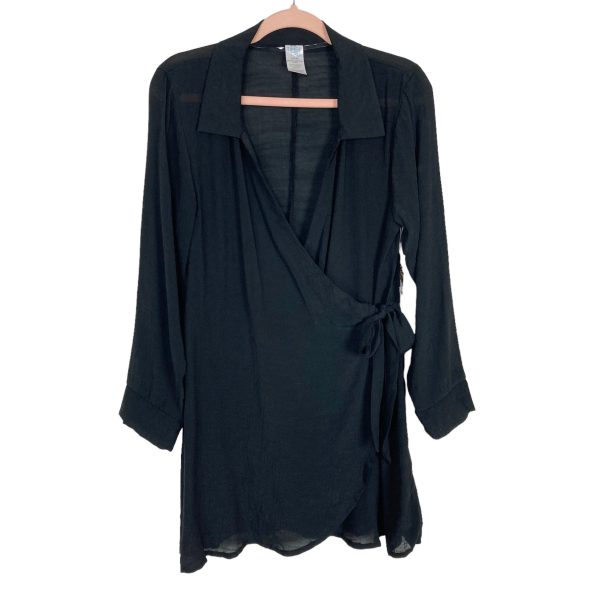 Time and Tru Black Cover Up Wrap Dress NWT- Size S For Cheap