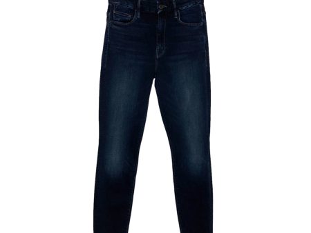 MOTHER Dark Wash High Waisted Looker Ankle Fray Jeans- Size 25 (Inseam 27.5”) Cheap