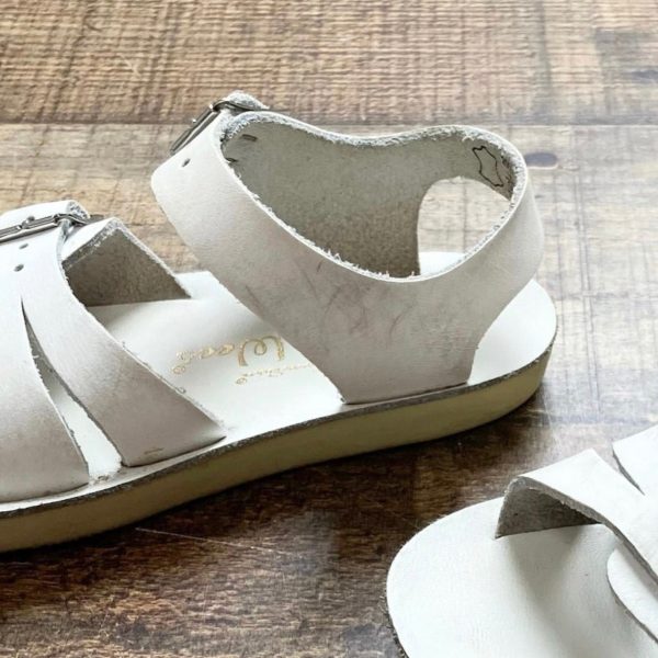 Sun-San White Leather Double Strap Sandals- Size 4 (see notes) Supply