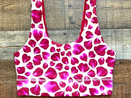 Fabletics Pink Rose Petal Print Red Reversible Sports Bra NWT- Size M (we have matching leggings) Cheap