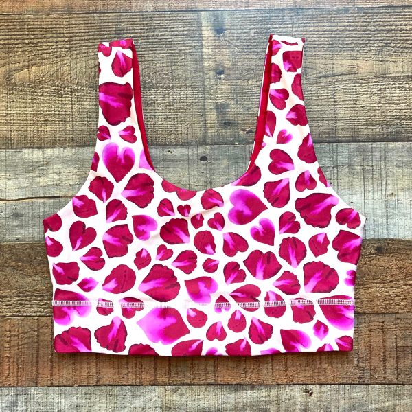 Fabletics Pink Rose Petal Print Red Reversible Sports Bra NWT- Size M (we have matching leggings) Cheap