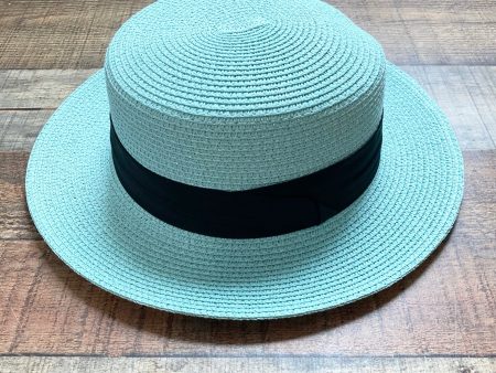 No Brand Mint Paper Straw with Black Band Adjustable Boaters Hat Online