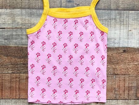 Zara Pink Ribbed Flowers with Yellow Trim Tank- Size 12-18M Supply