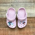 Crocs Toddler Pink Classic Clog with 4 Frozen Charms- Size 6 For Cheap