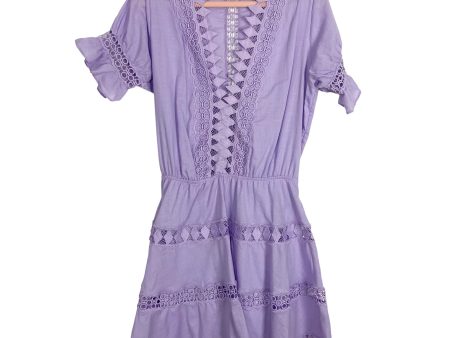 Peixoto Purple Crochet Lace Cover Up Dress NWT- Size L (sold out online) Online now