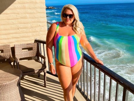 Show Me Your Mumu Neon Striped One Piece NWOT- Size XXL (sold out online) Online Sale