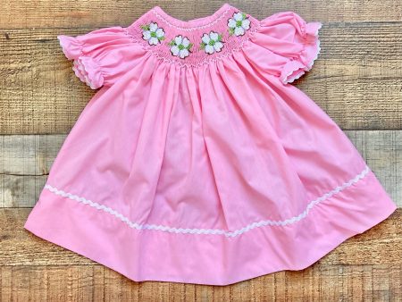 Dogwood Smocking Company Pink Floral Smocked Dress- Size 3M For Discount