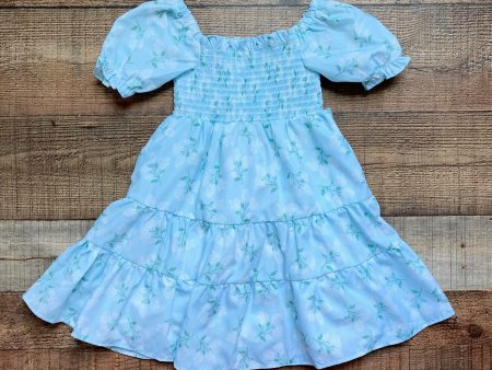 Poppy Kids Co. Blue White Floral Print Smocked Bodice Dress- Size 24M (see notes) Hot on Sale