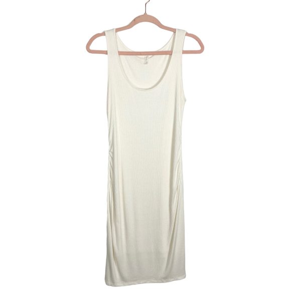 Pink Blush Maternity Ivory Ribbed Fitted Tank Dress- Size M For Cheap