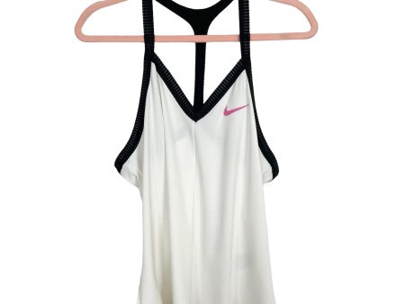 Nike Dri-Fit White and Black Tank- Size L For Sale