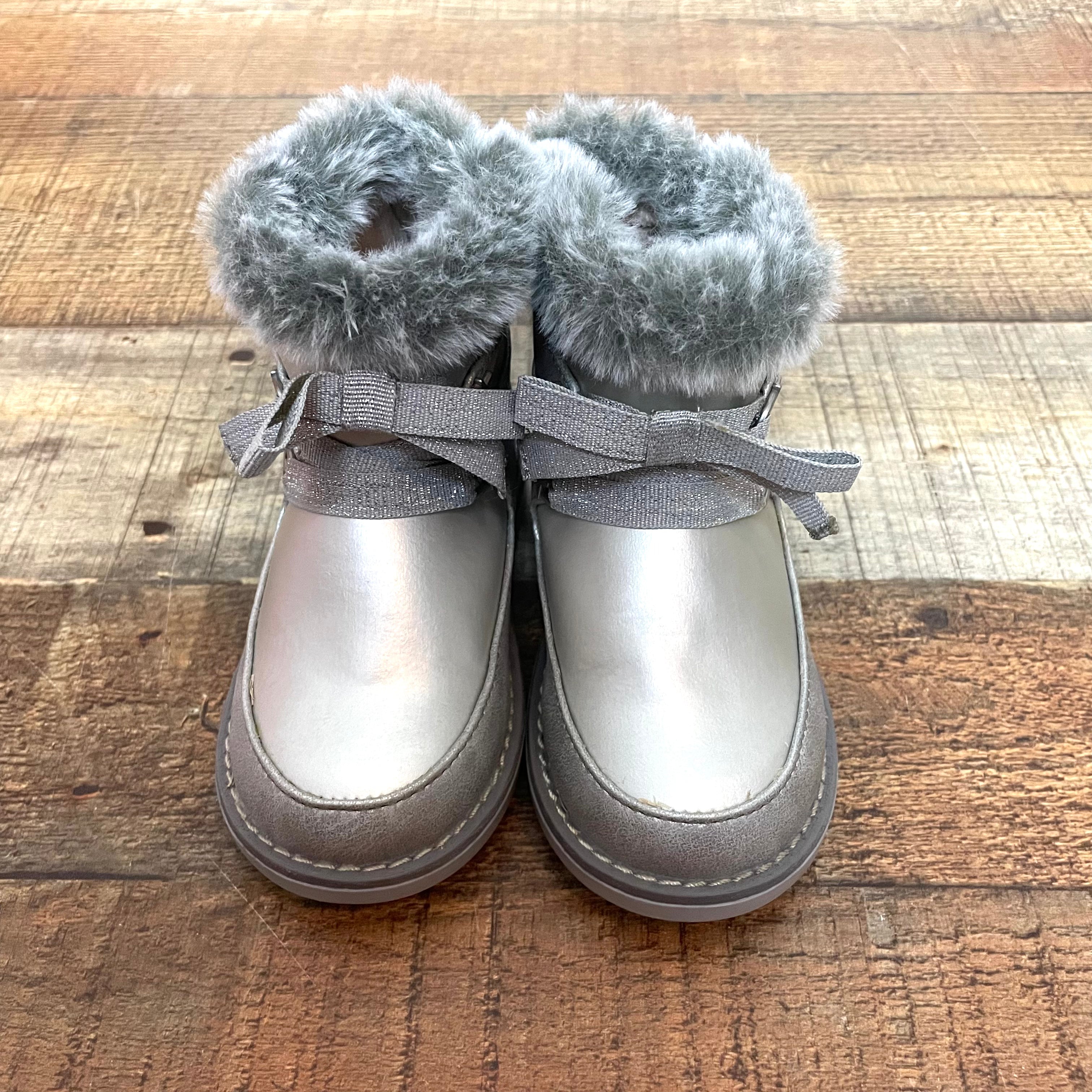 Mayoral Silver Faux Fur Boots- Size 22 (US 5.5, like new!) Online Hot Sale