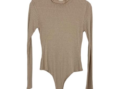 Altar d State Tan Ribbed Mock Neck Bodysuit- Size S Online