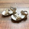 Sun-San Gold Leather Sweetheart Sandals- Size 6 Online Sale