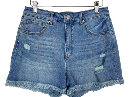 Scoop Medium Wash Distressed Raw Hem Jean Shorts- Size 6 on Sale