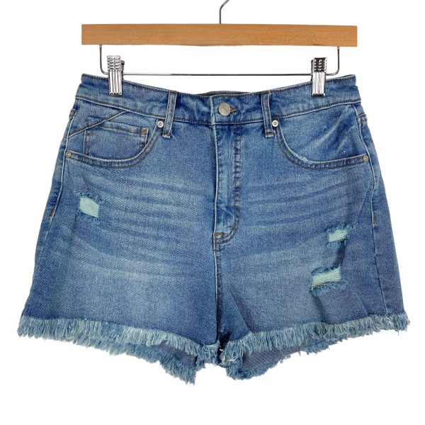 Scoop Medium Wash Distressed Raw Hem Jean Shorts- Size 6 on Sale