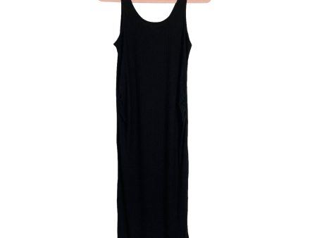 H&M Maternity Black Ribbed Bodycon Side Hem Slits Tank Dress NWT- Size S Online Hot Sale