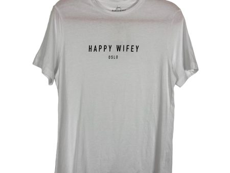 Happy Wifey Oslo White Tee NWT- Size M For Cheap