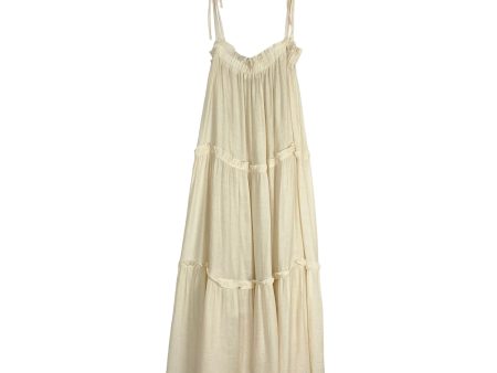 &Merci Cream Shoulder Tie Strap Tiered Dress NWT- Size L Fashion