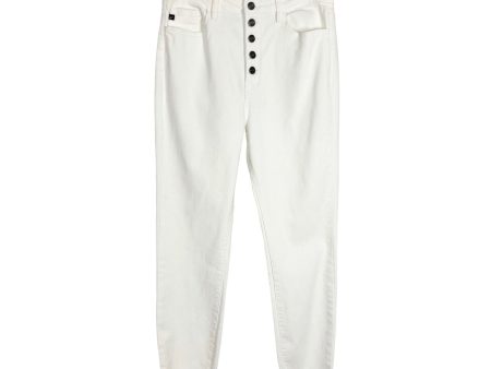 KanCan White Raw Hem Button Fly Jeans- Size 11 29 (Inseam 27.5”) For Discount