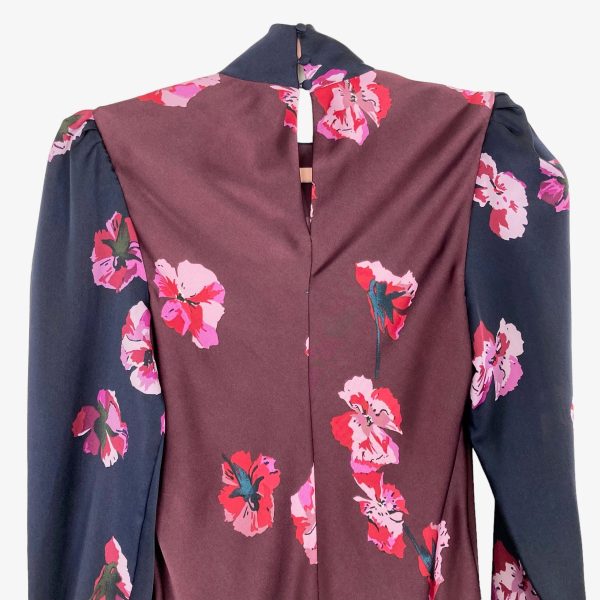 Joie Floral Pattern Satin with Mock Neck and Tie Dress- Size 6 (see notes) Online