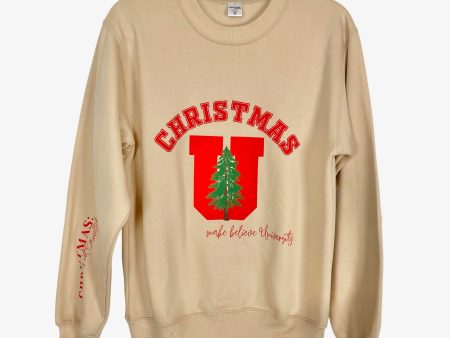 Christmas is Not Cancelled Tan Christmas U Sweatshirt- Size S (we have matching sweatpants) Online Hot Sale