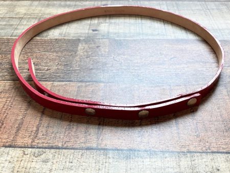 Louis Vuitton Red Patent Leather Snap Skinny Belt- Size 38 (see notes) Online