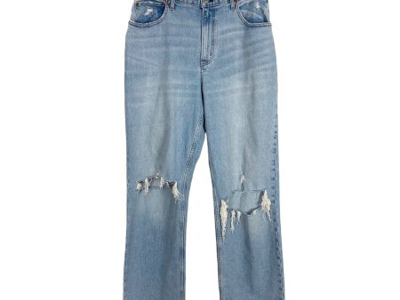 Abercrombie & Fitch the  90s Relaxed High Rise Curve Love Distressed Jeans- Size 32 14L (Inseam 32.5 ) Discount