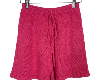 No Brand Rose Red Knit Drawstring Lounge Shorts- Size M (we have matching top) on Sale