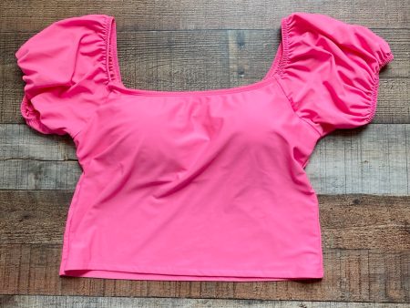 Pink Desert Palm Springs Pink Puff Sleeve Padded Midkini Top- Size XL (sold out online) Hot on Sale