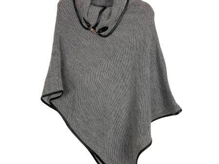 Kelly & Katie Black White Roll Neck with Clasp Poncho NWT- One Size For Cheap