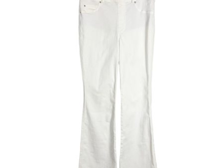 SPANX White Pull On Flare Jeans- Size L (Inseam 32.5”) Cheap