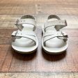 Sun-San White Leather Double Strap Sandals- Size 4 (see notes) Supply