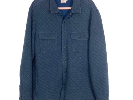 Faherty MEN S Navy Quilted Shirt Jacket- Size XL Hot on Sale