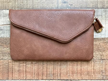 Urban Expressions Brown Leather Clutch with Chain Strap NWT For Sale