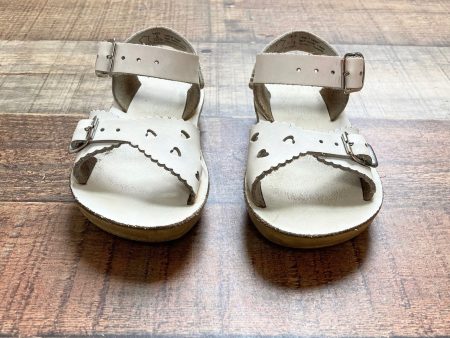 Sun-San White Leather Sweatheart Sandals- Size 6 Cheap