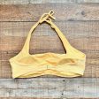 Abercrombie & Fitch Yellow Ribbed Terry Cloth Padded Halter Bikini Top- Size XL (sold out online, we have matching bottoms and skirt cover up) Sale