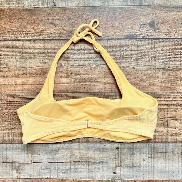 Abercrombie & Fitch Yellow Ribbed Terry Cloth Padded Halter Bikini Top- Size XL (sold out online, we have matching bottoms and skirt cover up) Sale