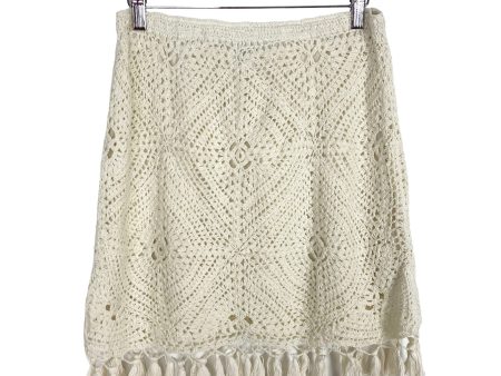 Sadie x Sage Natural Crochet Fringe Skirt NWT- Size L Cheap