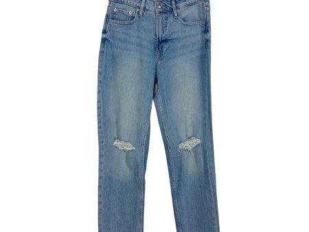 Free Assembly Light Wash Distressed The Original 90 s Straight Jeans NWT- Size 4 (Inseam 28”) on Sale